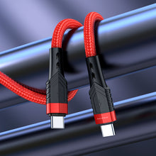 Заредете изображение във визуализатора на галерията – Borofone Cable BU35 Influence - Type C to Type C - 60W 3A 1,2 metres red
