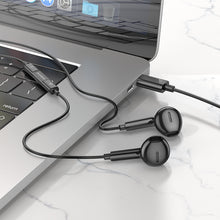 Заредете изображение във визуализатора на галерията – Borofone Earphones BM71 Light Song with microphone Type C black
