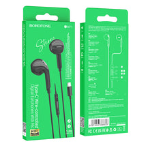 Заредете изображение във визуализатора на галерията – Borofone Earphones BM71 Light Song with microphone Type C black
