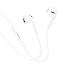 Заредете изображение във визуализатора на галерията – Borofone Earphones BM71 Light Song with microphone Type C white
