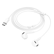 Заредете изображение във визуализатора на галерията – Borofone Earphones BM71 Light Song with microphone Type C white
