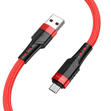 Заредете изображение във визуализатора на галерията – Borofone Cable BU35 Influence - USB to Micro USB - 2,4A 1,2 metres red
