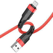 Заредете изображение във визуализатора на галерията – Borofone Cable BU35 Influence - USB to Micro USB - 2,4A 1,2 metres red
