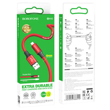 Заредете изображение във визуализатора на галерията – Borofone Cable BX82 Bountiful - USB to Micro USB - 2,4A 1 metre red
