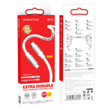 Заредете изображение във визуализатора на галерията – Borofone Cable BX82 Bountiful - Type C to Type C - 60W 3A 1 metre white
