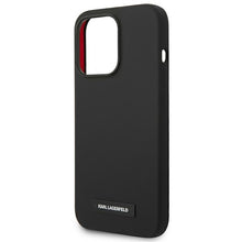 Заредете изображение във визуализатора на галерията – Original Pouch KARL LAGERFELD Silicone Plaque Magsafe KLHMP14XSLMP1K for Iphone 14 Pro Max Black
