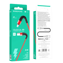Заредете изображение във визуализатора на галерията – Borofone Cable BX32 Munificent - USB to Micro USB - 2.4A 1 metre red
