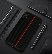 Заредете изображение във визуализатора на галерията – MOTO CARBON Case for Samsung Galaxy A6 2018 Black with red stripe
