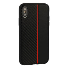 Заредете изображение във визуализатора на галерията – MOTO CARBON Case for Samsung Galaxy A6 Plus 2018 Black with red stripe
