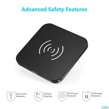 Заредете изображение във визуализатора на галерията – Wireless Induction Charger QI Universal Fast Charge - T-511 Square BLACK (min. 2A)

