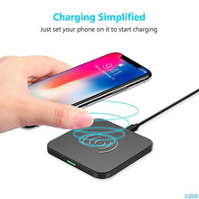 Заредете изображение във визуализатора на галерията – Wireless Induction Charger QI Universal Fast Charge - T-511 Square BLACK (min. 2A)
