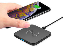 Заредете изображение във визуализатора на галерията – Wireless Induction Charger QI Universal Fast Charge - T-511 Square BLACK (min. 2A)
