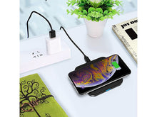 Заредете изображение във визуализатора на галерията – Wireless Induction Charger QI Universal Fast Charge - T-511 Square BLACK (min. 2A)
