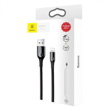 Заредете изображение във визуализатора на галерията – Baseus Cable C-shaped Light Intelligent - USB to Lightning - (CALCD-01) black

