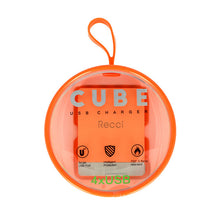 Заредете изображение във визуализатора на галерията – Recci Wall Charger Cube RUC5003 - 4xUSB - 2,1A CN/US plug Orange + EU adapter
