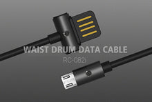 Заредете изображение във визуализатора на галерията – REMAX Cable Waist Drum RC-082m - USB to Micro USB - Black
