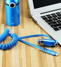 Заредете изображение във визуализатора на галерията – REMAX Car Charger Cutie RCC-211 - USB - 2,4A with 3 in 1 cable Micro USB, Lightning, Type C YELLOW
