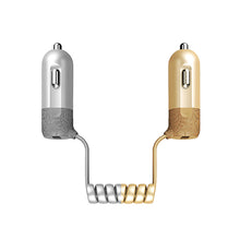 Заредете изображение във визуализатора на галерията – REMAX Car Charger RCC-103 Finchy - USB - 3,4A with Lightning + MicroUSB cable silver
