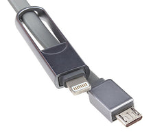 Заредете изображение във визуализатора на галерията – REMAX Car Charger RCC-103 Finchy - USB - 3,4A with Lightning + MicroUSB cable silver
