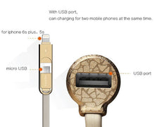 Заредете изображение във визуализатора на галерията – REMAX Car Charger RCC-103 Finchy - USB - 3,4A with Lightning + MicroUSB cable silver
