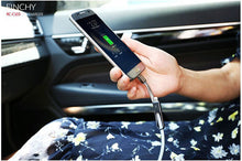 Заредете изображение във визуализатора на галерията – REMAX Car Charger RCC-103 Finchy - USB - 3,4A with Lightning + MicroUSB cable silver
