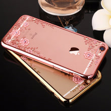 Заредете изображение във визуализатора на галерията – Back Case DIAMOND FLOWER for Iphone 12/12 Pro rose gold
