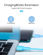 Заредете изображение във визуализатора на галерията – Cable Silicone - USB to Type C - QC 3.0 1 metre black
