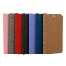 Заредете изображение във визуализатора на галерията – Vennus Book CARBON Case with frame for Iphone 12 Pro Max red
