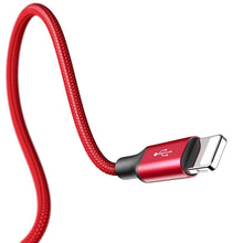 Заредете изображение във визуализатора на галерията – Baseus Cable Rapid 3 in 1 - USB to Micro USB, 2xLightning - 3A 1,2 meters (CAMLL-SU09) red
