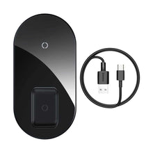 Заредете изображение във визуализатора на галерията – Baseus Induction Charger SIMPLE PRO 2in1 for phone + AirPods Type C (WXJK-C01) Black

