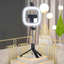 Заредете изображение във визуализатора на галерията – Selfie Stick - with detachable bluetooth remote control, tripod and ring lamp - P40D-1 Black
