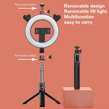 Заредете изображение във визуализатора на галерията – Selfie Stick - with detachable bluetooth remote control, tripod and ring lamp - P40D-1 Black
