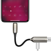 Заредете изображение във визуализатора на галерията – Baseus Adapter L55 - Lightning male to 2xLightning female - 2A (CALL55-0A) dark grey
