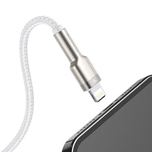 Заредете изображение във визуализатора на галерията – Baseus Cable Cafule Metal - USB to Lightning - 2.4A 1 metre (CALJK-A02) white
