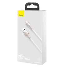 Заредете изображение във визуализатора на галерията – Baseus Cable Cafule Metal - USB to Lightning - 2.4A 1 metre (CALJK-A02) white
