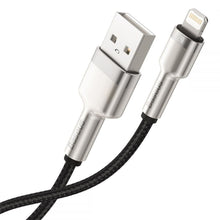 Заредете изображение във визуализатора на галерията – Baseus Cable Cafule Metal - USB to Lightning - 2.4A 2 metres (CALJK-B01) black
