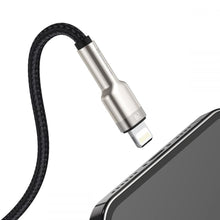 Заредете изображение във визуализатора на галерията – Baseus Cable Cafule Metal - USB to Lightning - 2.4A 2 metres (CALJK-B01) black
