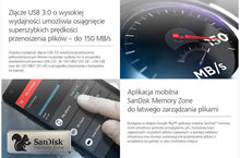 Заредете изображение във визуализатора на галерията – Pendrive SANDISK ULTRA DUAL DRIVE m3.0 - 256GB 150MB / s - USB 3.0 / Micro USB

