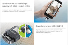 Заредете изображение във визуализатора на галерията – Pendrive SANDISK ULTRA DUAL DRIVE m3.0 - 256GB 150MB / s - USB 3.0 / Micro USB
