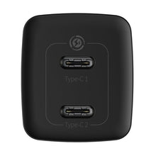 Заредете изображение във визуализатора на галерията – Baseus Wall Charger GaN2 Lite - 2xType C - QC 3.0 PD 3.0 65W 3A (CCGAN2L-E01) black
