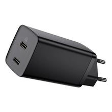Заредете изображение във визуализатора на галерията – Baseus Wall Charger GaN2 Lite - 2xType C - QC 3.0 PD 3.0 65W 3A (CCGAN2L-E01) black

