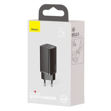 Заредете изображение във визуализатора на галерията – Baseus Wall Charger GaN2 Lite - 2xType C - QC 3.0 PD 3.0 65W 3A (CCGAN2L-E01) black
