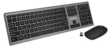 Заредете изображение във визуализатора на галерията – Cliptec Set of multimedia keyboard + optical mouse 1200DPI Slimline Air RZK350 wireless black
