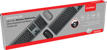 Заредете изображение във визуализатора на галерията – Cliptec Set of multimedia keyboard + optical mouse 1200DPI Slimline Air RZK350 wireless black
