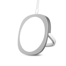 Заредете изображение във визуализатора на галерията – Wireless Induction Charger QI Universal Fast Charge magnetic - C04 with stand 15W White-silver (min.2A)
