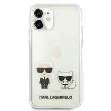 Заредете изображение във визуализатора на галерията – Original Case KARL LAGERFELD - Karl &amp; Choupette Hard Case KLHCN61CKTR for Iphone 11 Transparent
