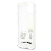 Заредете изображение във визуализатора на галерията – Original Case KARL LAGERFELD - Karl &amp; Choupette Hard Case KLHCN61CKTR for Iphone 11 Transparent
