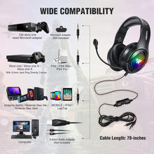 Заредете изображение във визуализатора на галерията – Gaming headphones 3d stereo sound with microphone wintory m1 black - TopMag
