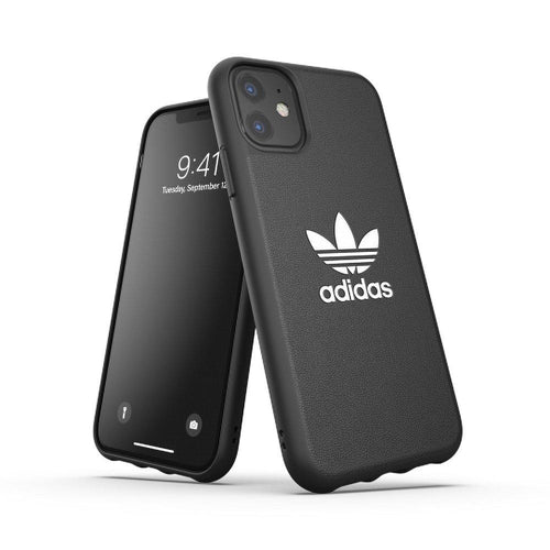 Гръб изчистен голямо лого оригинален Adidas за iPhone 11 ( 6.1 ) черен / бял - TopMag