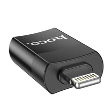 Заредете изображение във визуализатора на галерията – Hoco adaptor otg from usb a (female) to lightning 8-pin ua17 black - TopMag
